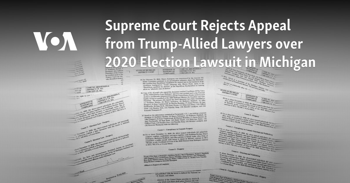 Supreme Court Rejects Appeal From Trump-Allied Lawyers Over 2020 Election Lawsuit