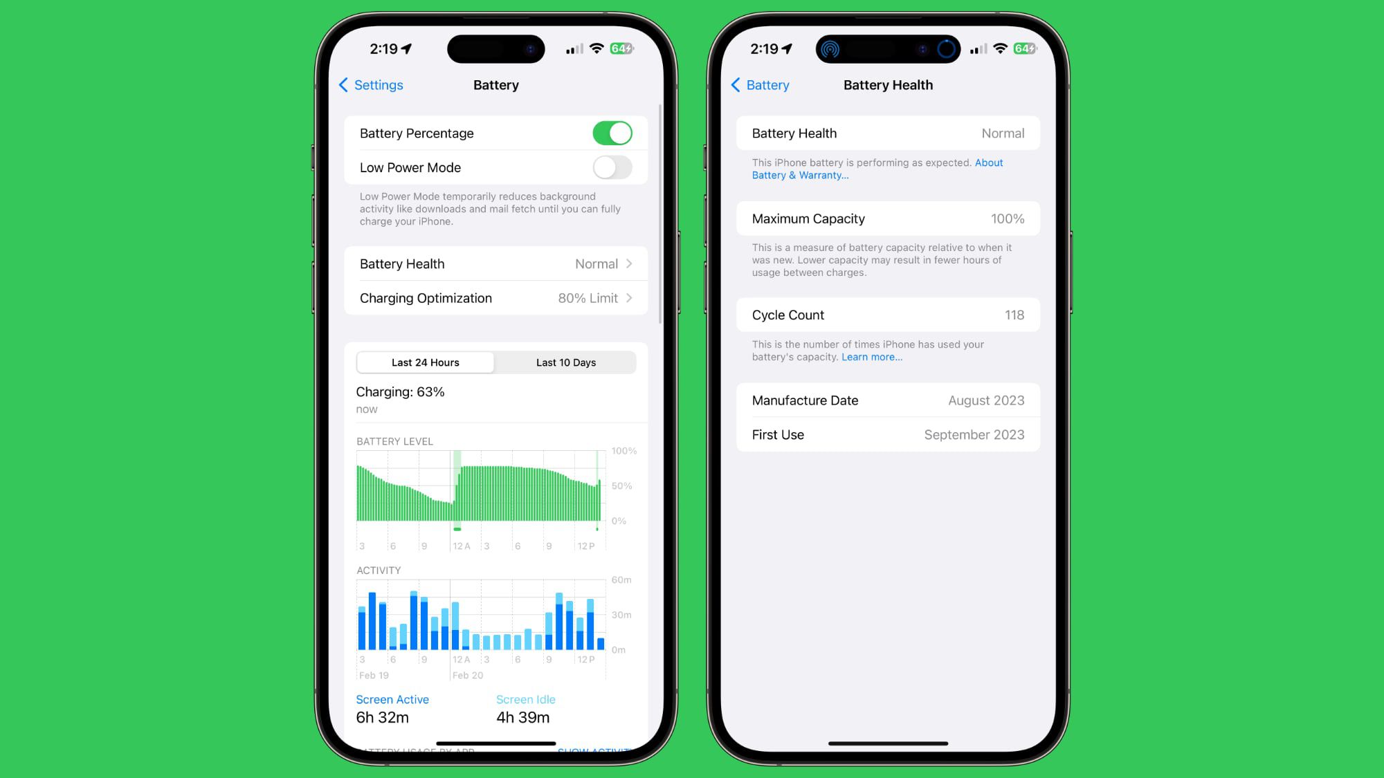 iOS 17.4 Lets You See Your iPhone 15 Battery Health at a Glance