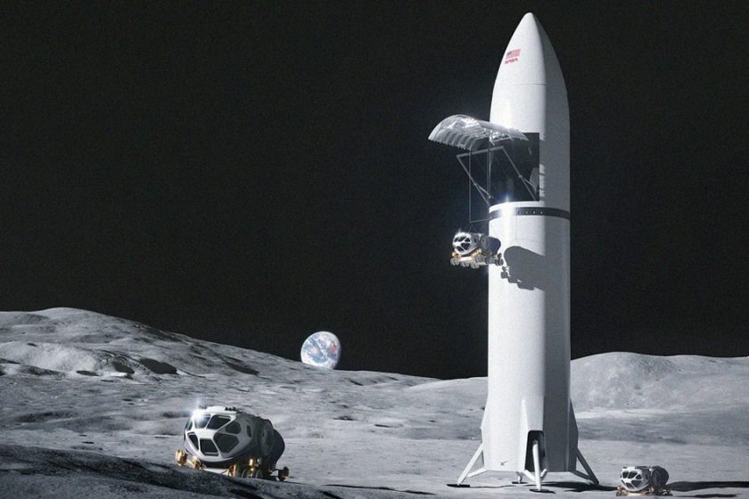 NASA Releases New Render of SpaceX’s Starship Landed on the Moon’s Surface